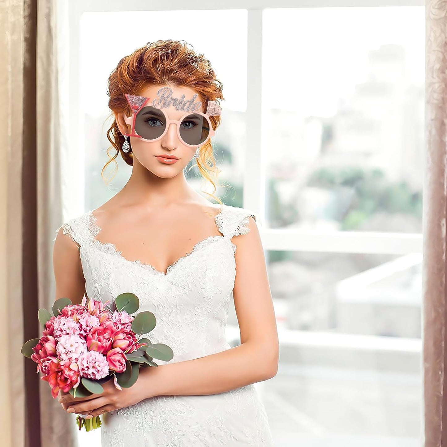 Gadpiparty Bridal Shower Eyewear 2Pcs Plastic Groom Glasses Bride Glasses Bachelor Party Eyeglasses Photo Props Night Bridal Eyeglasses Wedding Hen Party Favors Hen Party Sunglasses - TrendyLookz