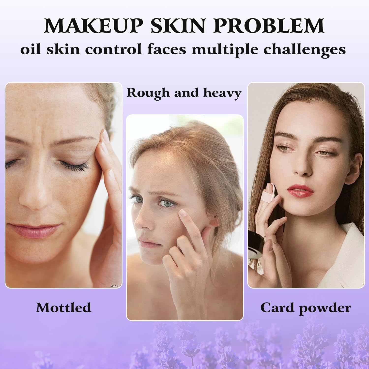 Gel - like Formula Oil - Control Primer & Setting Powder, Polvos Compactos Matte Powder for Silky Blurring Oil Control, Lavender Blurring Powder - TrendyLookz
