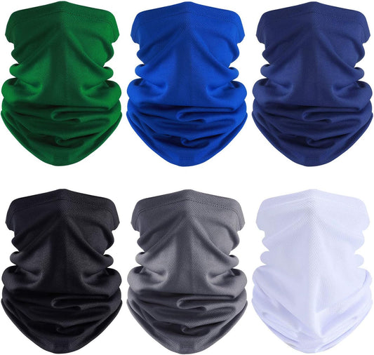 Geyoga 6 Pieces Summer UV Protection Cooling Neck Gaiter Face Clothing Neck Gaiter Mask Scarf Sunscreen Breathable Bandana - TrendyLookz