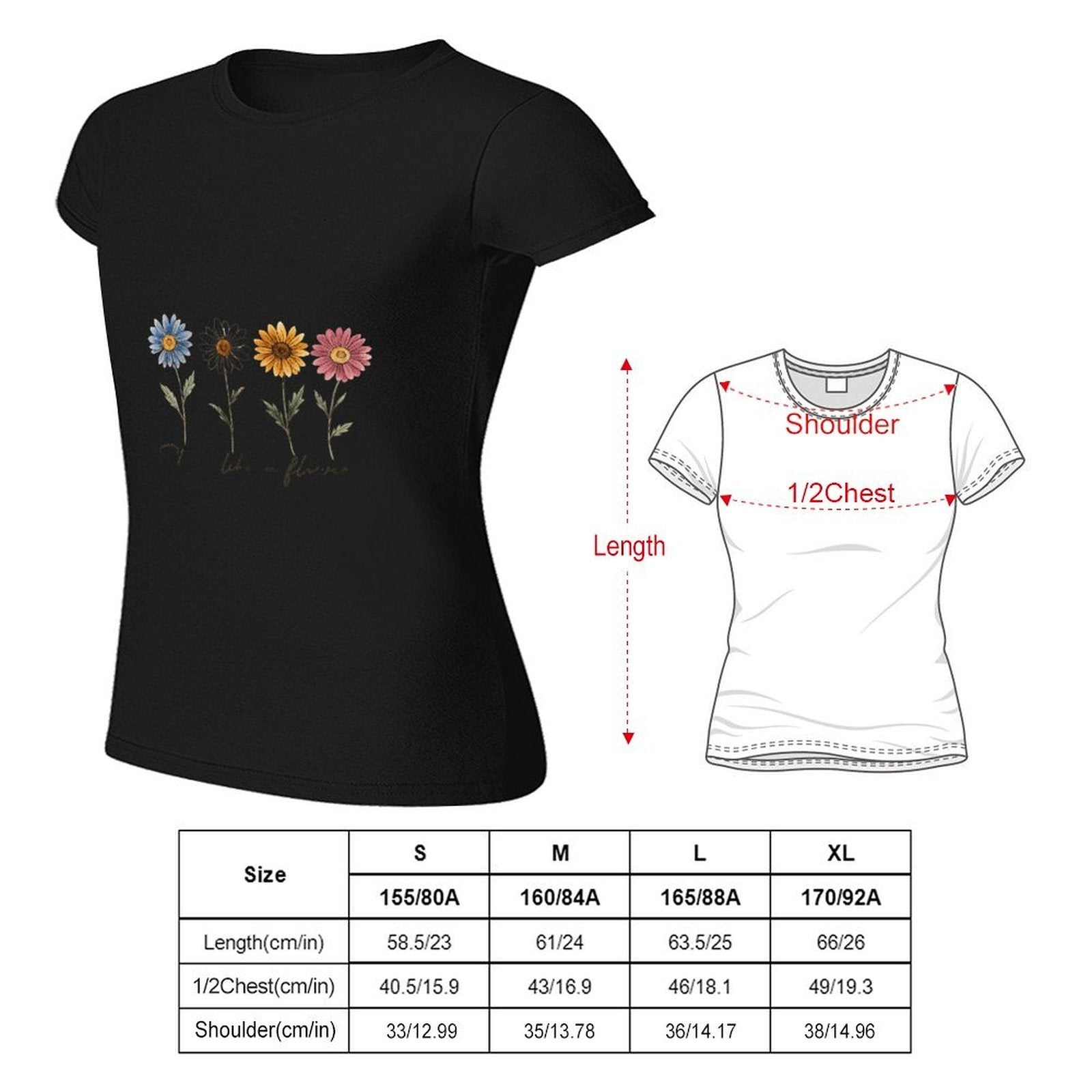 Gildan T-shirt Women Bloom Like A Flower Spring and Summer Round Neck Short - sleeved Tops Women's Casual Sports T-shirt - TrendyLookz