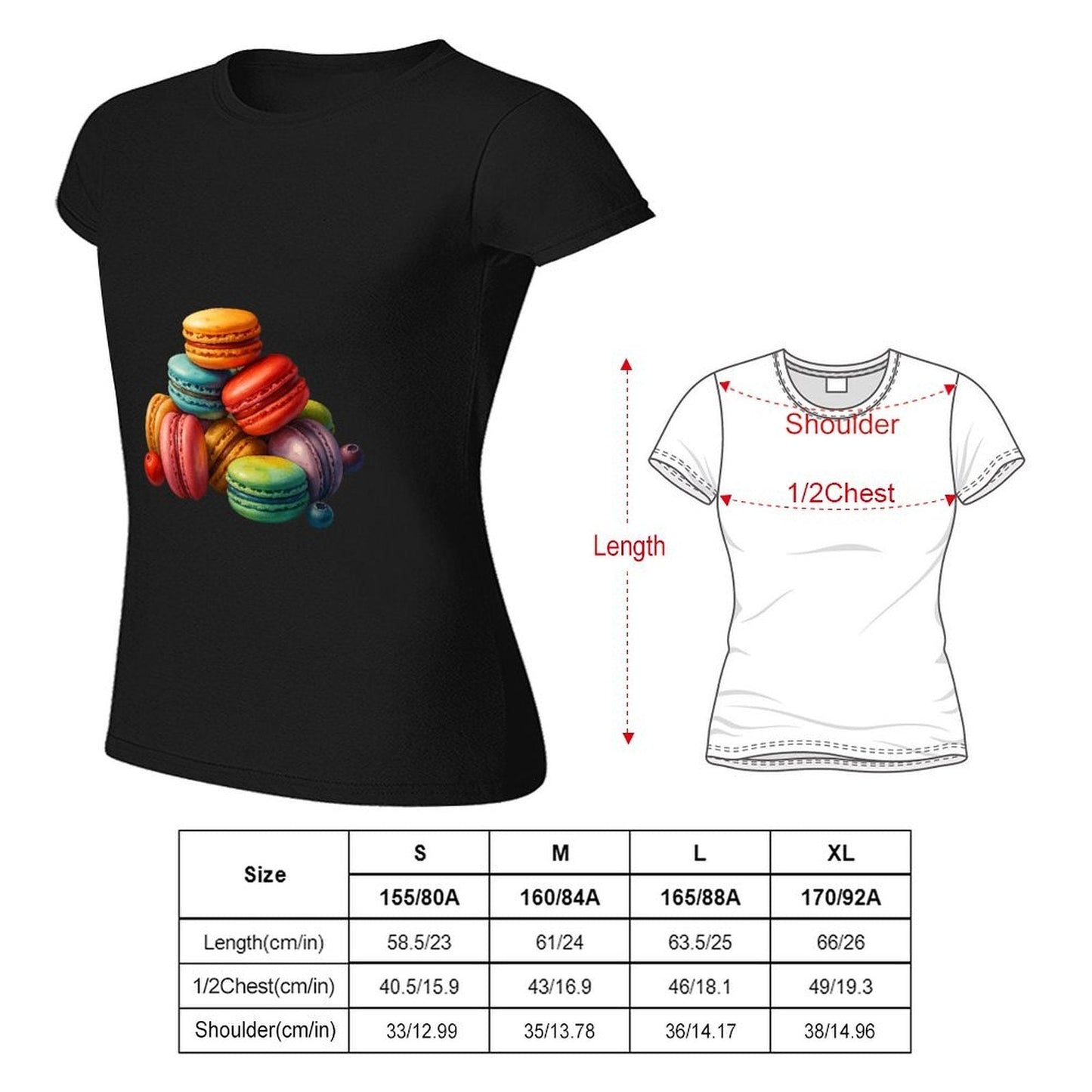 Gildan T-shirt Women Colorful Macarons with Fruits Spring and Summer Round Neck Short - sleeved Tops Women's Casual Sports T-shirt - TrendyLookz