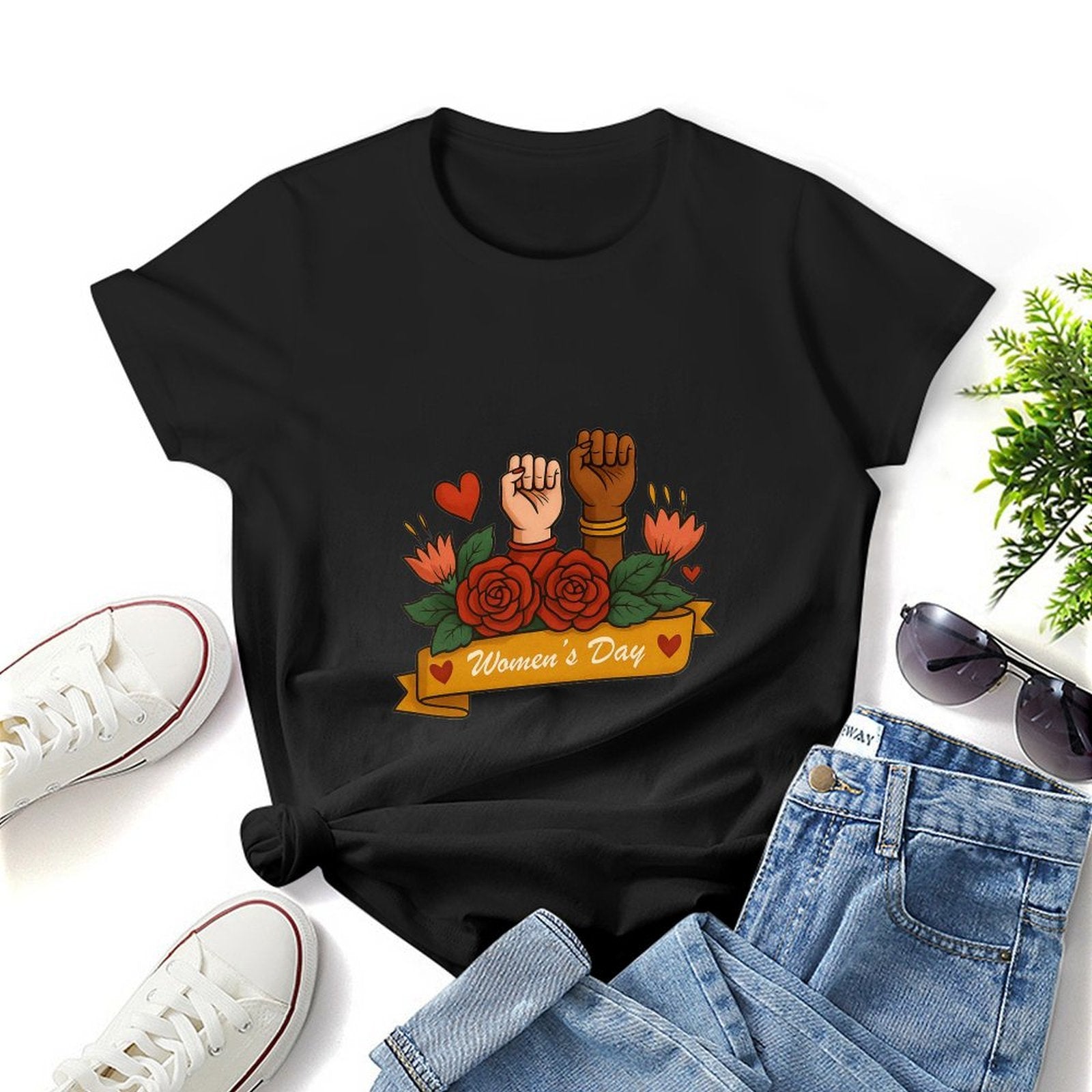 Gildan T-shirt Women Empowerment And Unity Celebration Spring and Summer Round Neck Short - sleeved Tops Women's Casual Sports T-shirt - TrendyLookz