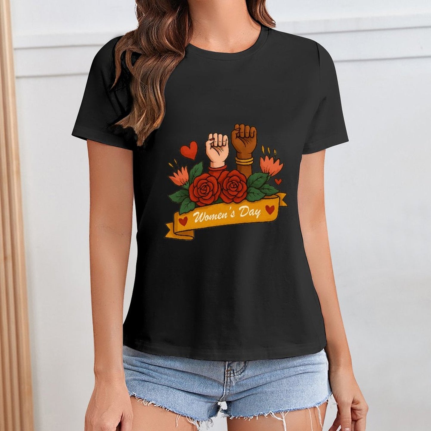 Gildan T-shirt Women Empowerment And Unity Celebration Spring and Summer Round Neck Short - sleeved Tops Women's Casual Sports T-shirt - TrendyLookz