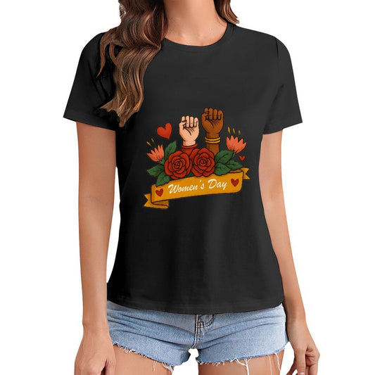 Gildan T-shirt Women Empowerment And Unity Celebration Spring and Summer Round Neck Short - sleeved Tops Women's Casual Sports T-shirt - TrendyLookz
