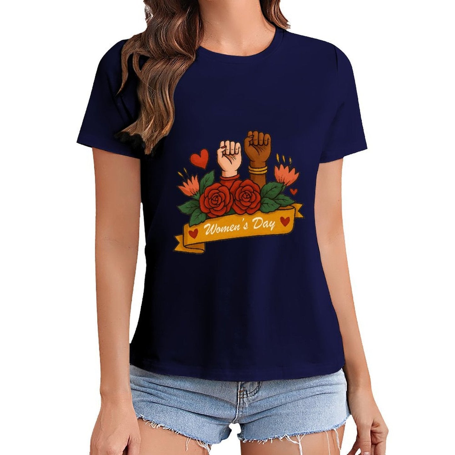 Gildan T-shirt Women Empowerment And Unity Celebration Spring and Summer Round Neck Short - sleeved Tops Women's Casual Sports T-shirt - TrendyLookz