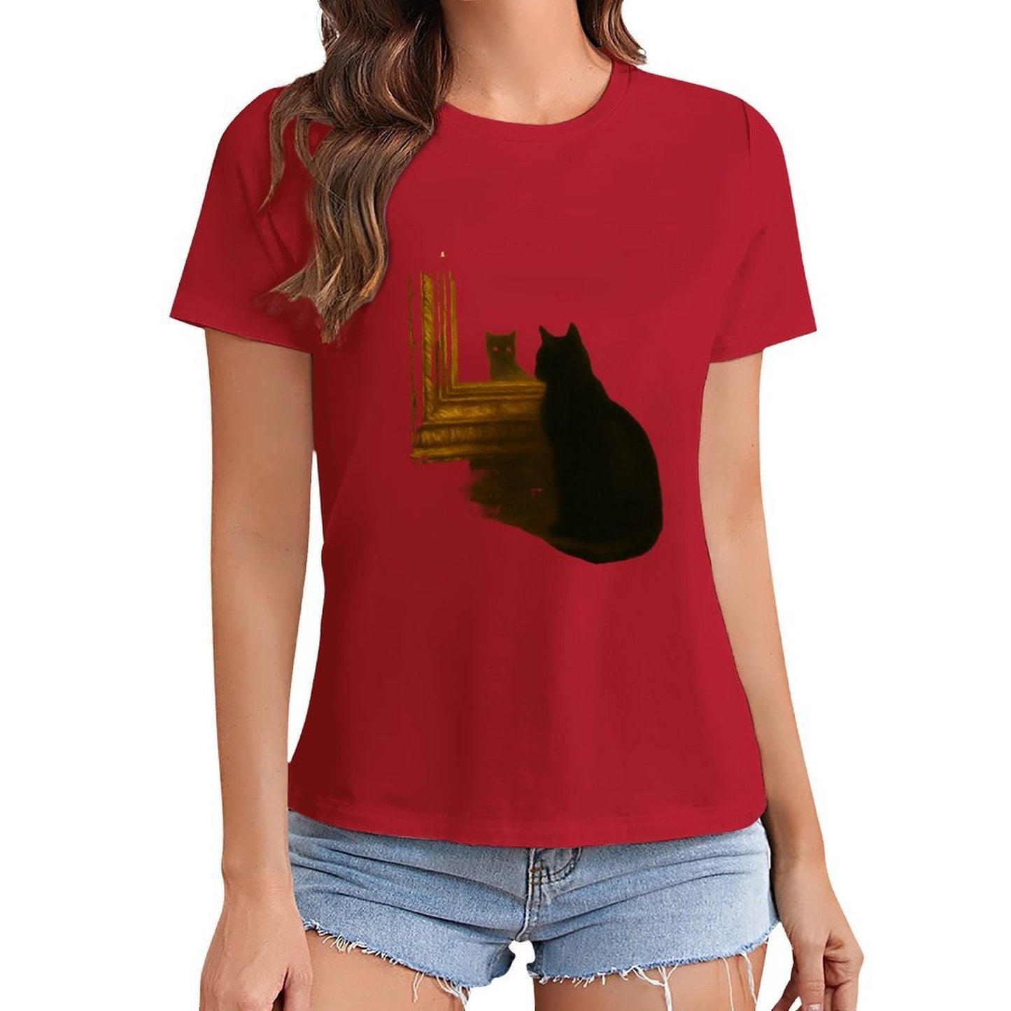 Gildan T-shirt Women Existence in Doubt Spring and Summer Round Neck Short - sleeved Tops Women's Casual Sports T-shirt - TrendyLookz