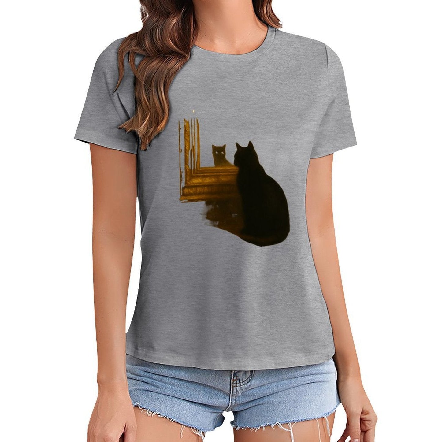 Gildan T-shirt Women Existence in Doubt Spring and Summer Round Neck Short - sleeved Tops Women's Casual Sports T-shirt - TrendyLookz