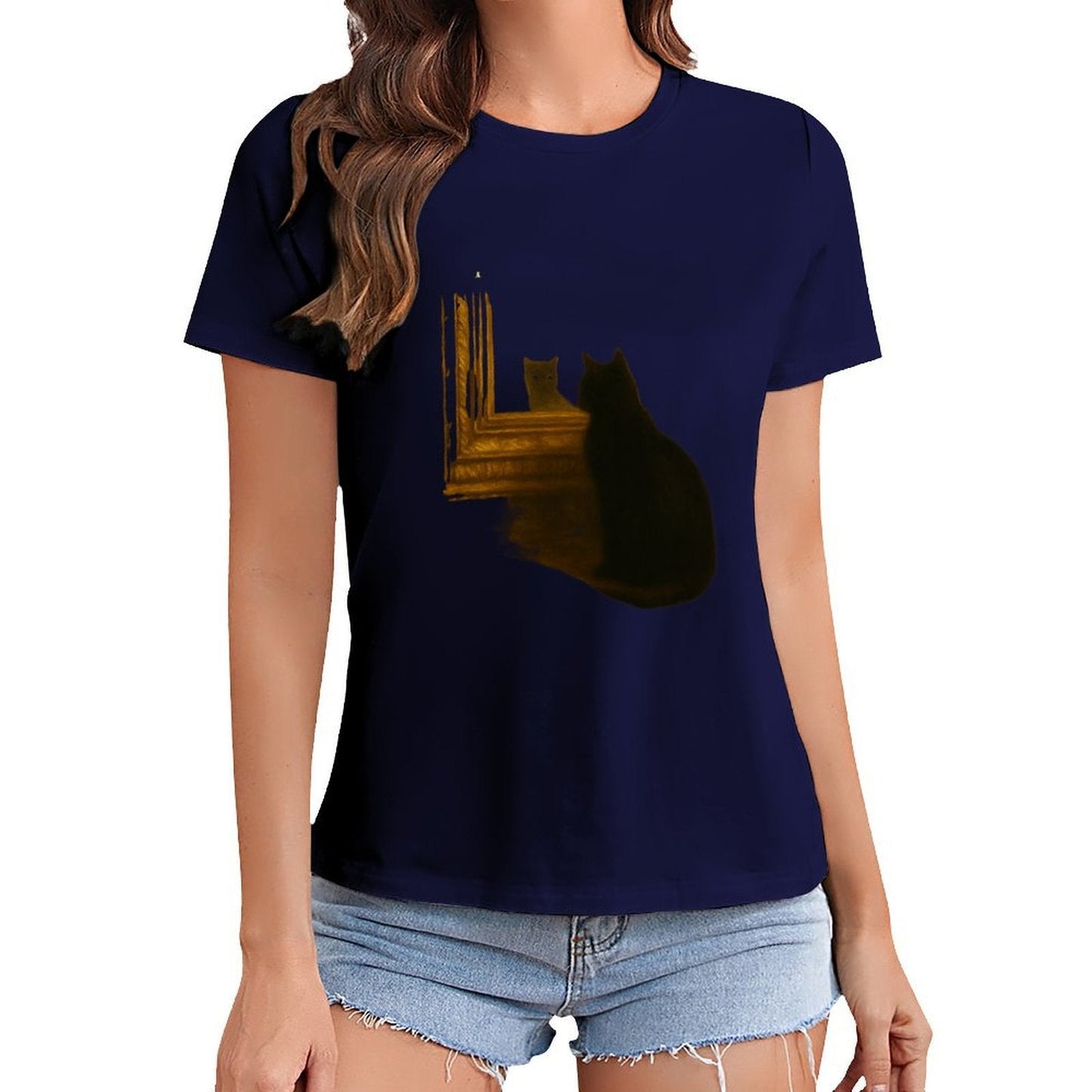 Gildan T-shirt Women Existence in Doubt Spring and Summer Round Neck Short - sleeved Tops Women's Casual Sports T-shirt - TrendyLookz