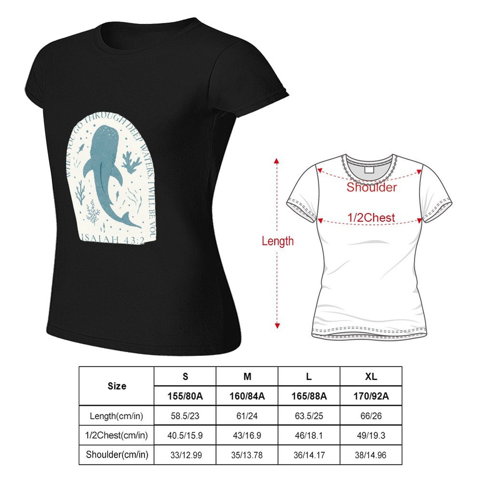 Gildan T-shirt Women Faith Through Deep Waters Spring and Summer Round Neck Short - sleeved Tops Women's Casual Sports T-shirt - TrendyLookz