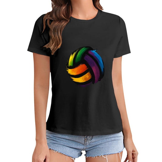 Gildan T-shirt Women Image - 0007 - U1 Spring and Summer Round Neck Short - sleeved Tops Women's Casual Sports T-shirt - TrendyLookz