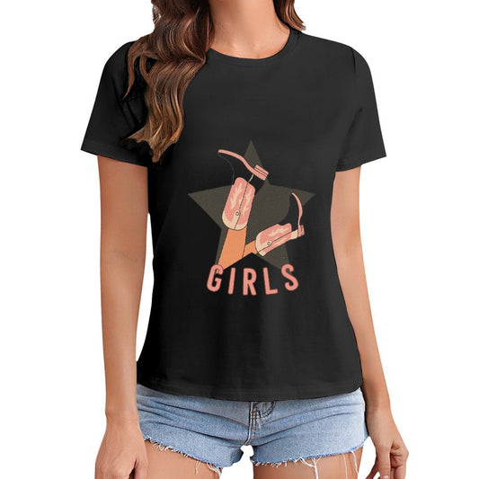 Gildan T-shirt Women Image - 0011 - U1 Spring and Summer Round Neck Short - sleeved Tops Women's Casual Sports T-shirt - TrendyLookz