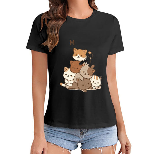 Gildan T-shirt Women Image - 0013 - U1 Spring and Summer Round Neck Short - sleeved Tops Women's Casual Sports T-shirt - TrendyLookz