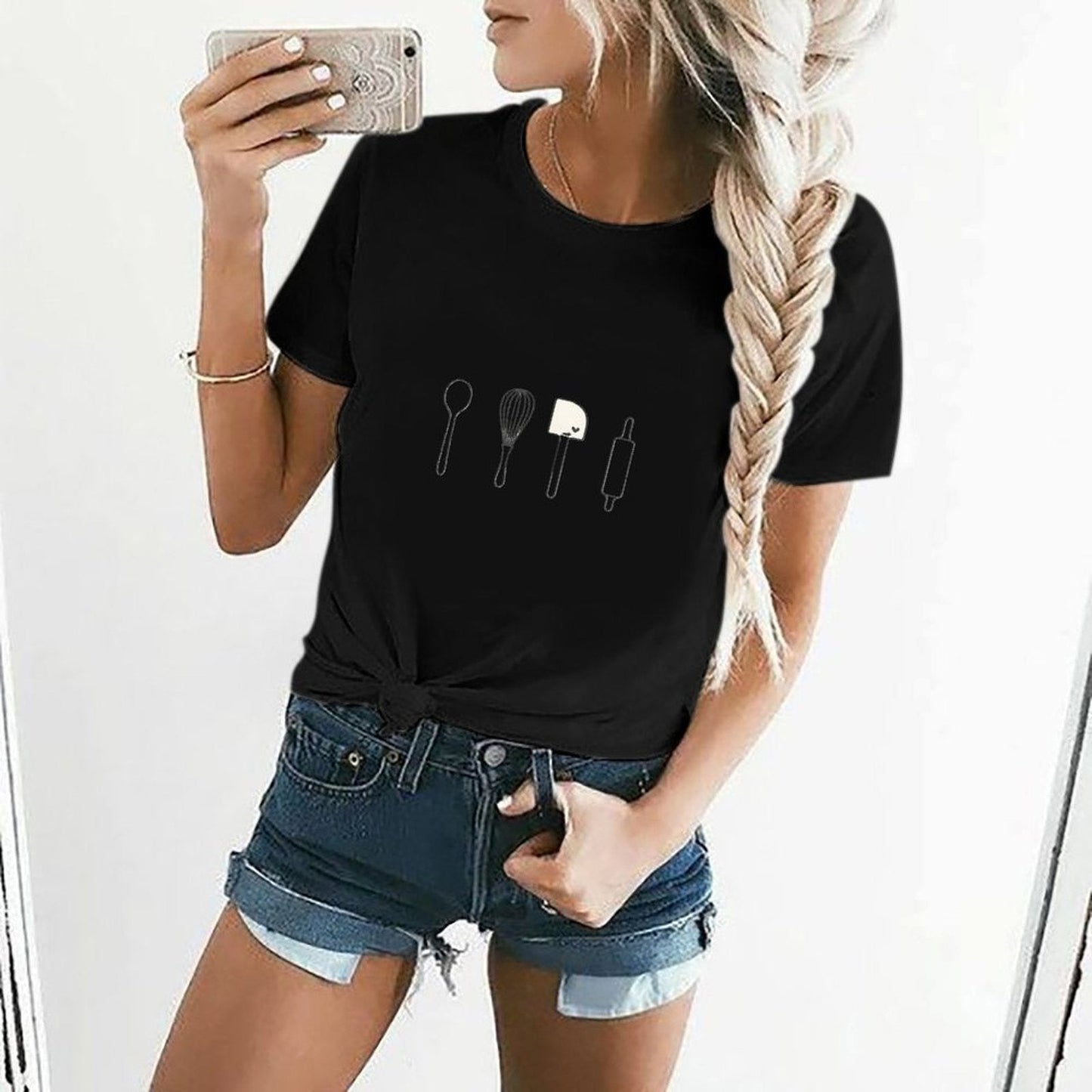 Gildan T-shirt Women Image - 0014 - U1 Spring and Summer Round Neck Short - sleeved Tops Women's Casual Sports T-shirt - TrendyLookz
