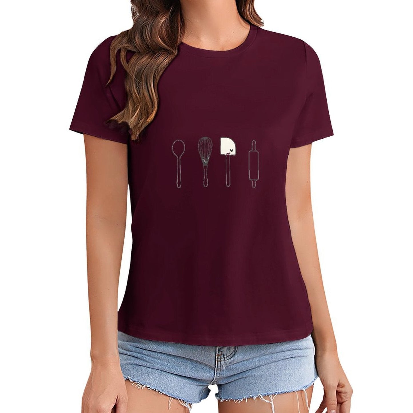 Gildan T-shirt Women Image - 0014 - U1 Spring and Summer Round Neck Short - sleeved Tops Women's Casual Sports T-shirt - TrendyLookz