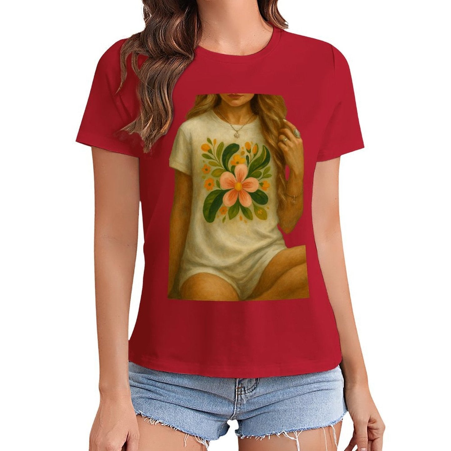 Gildan T-shirt Women Image - 0015 - U1 Spring and Summer Round Neck Short - sleeved Tops Women's Casual Sports T-shirt - TrendyLookz