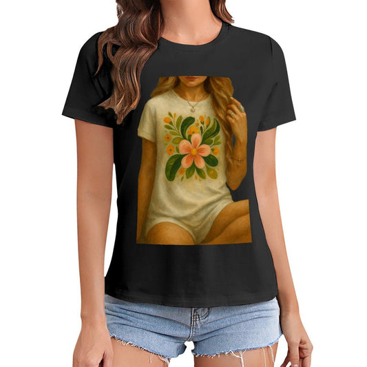 Gildan T-shirt Women Image - 0015 - U1 Spring and Summer Round Neck Short - sleeved Tops Women's Casual Sports T-shirt - TrendyLookz