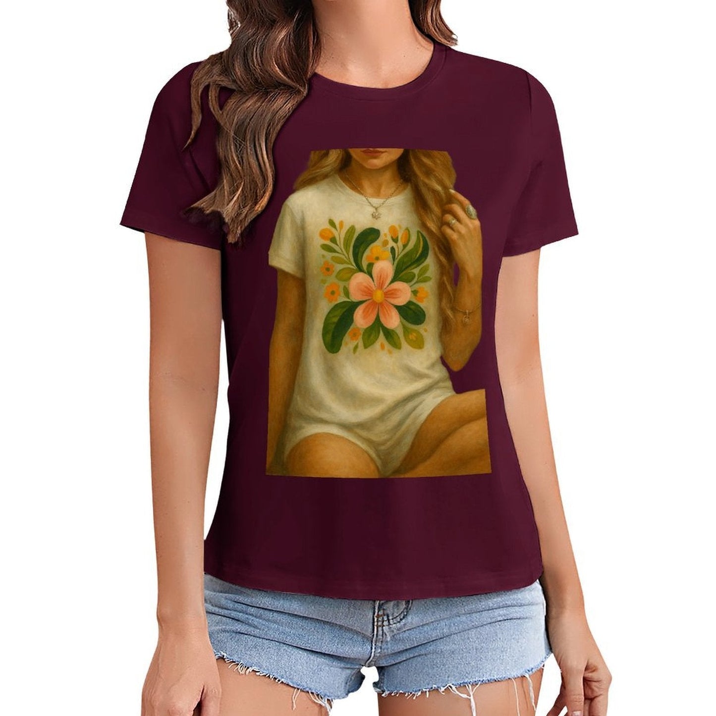 Gildan T-shirt Women Image - 0015 - U1 Spring and Summer Round Neck Short - sleeved Tops Women's Casual Sports T-shirt - TrendyLookz