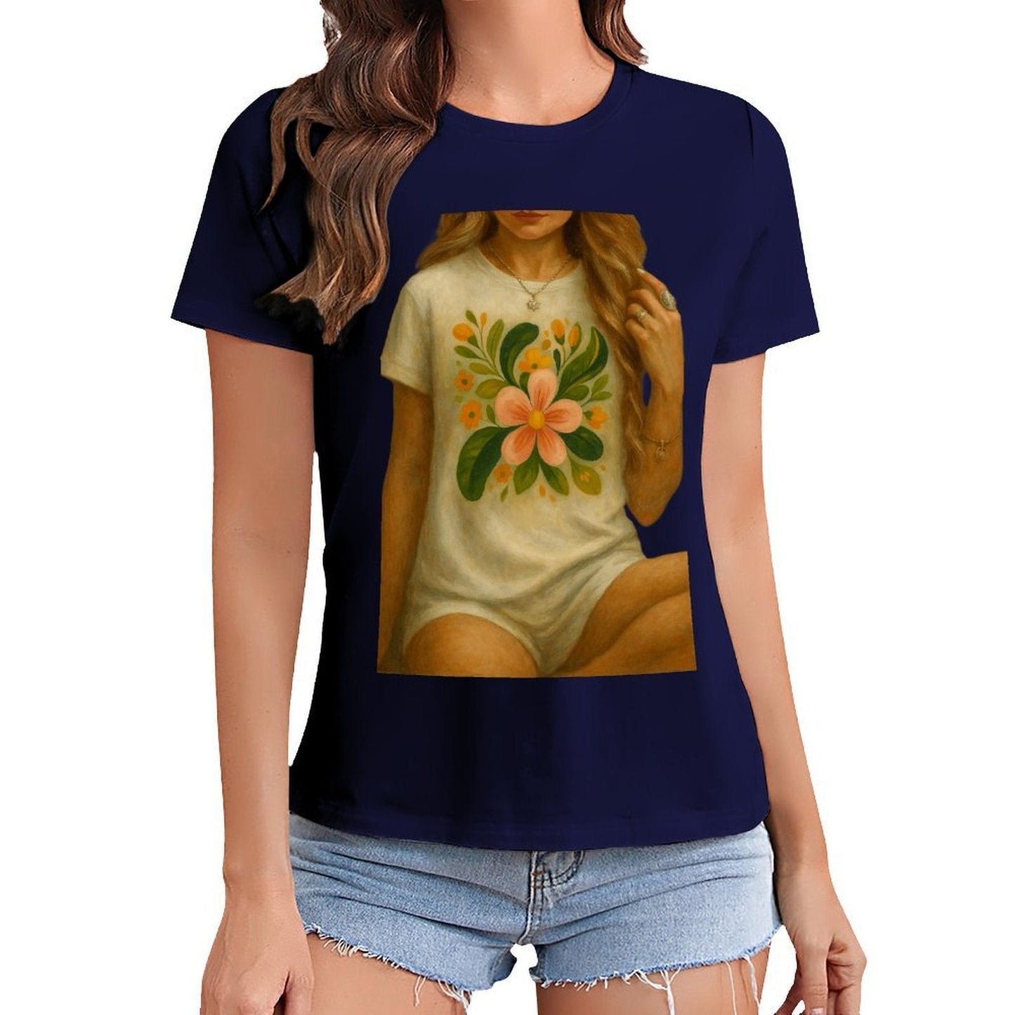 Gildan T-shirt Women Image - 0015 - U1 Spring and Summer Round Neck Short - sleeved Tops Women's Casual Sports T-shirt - TrendyLookz