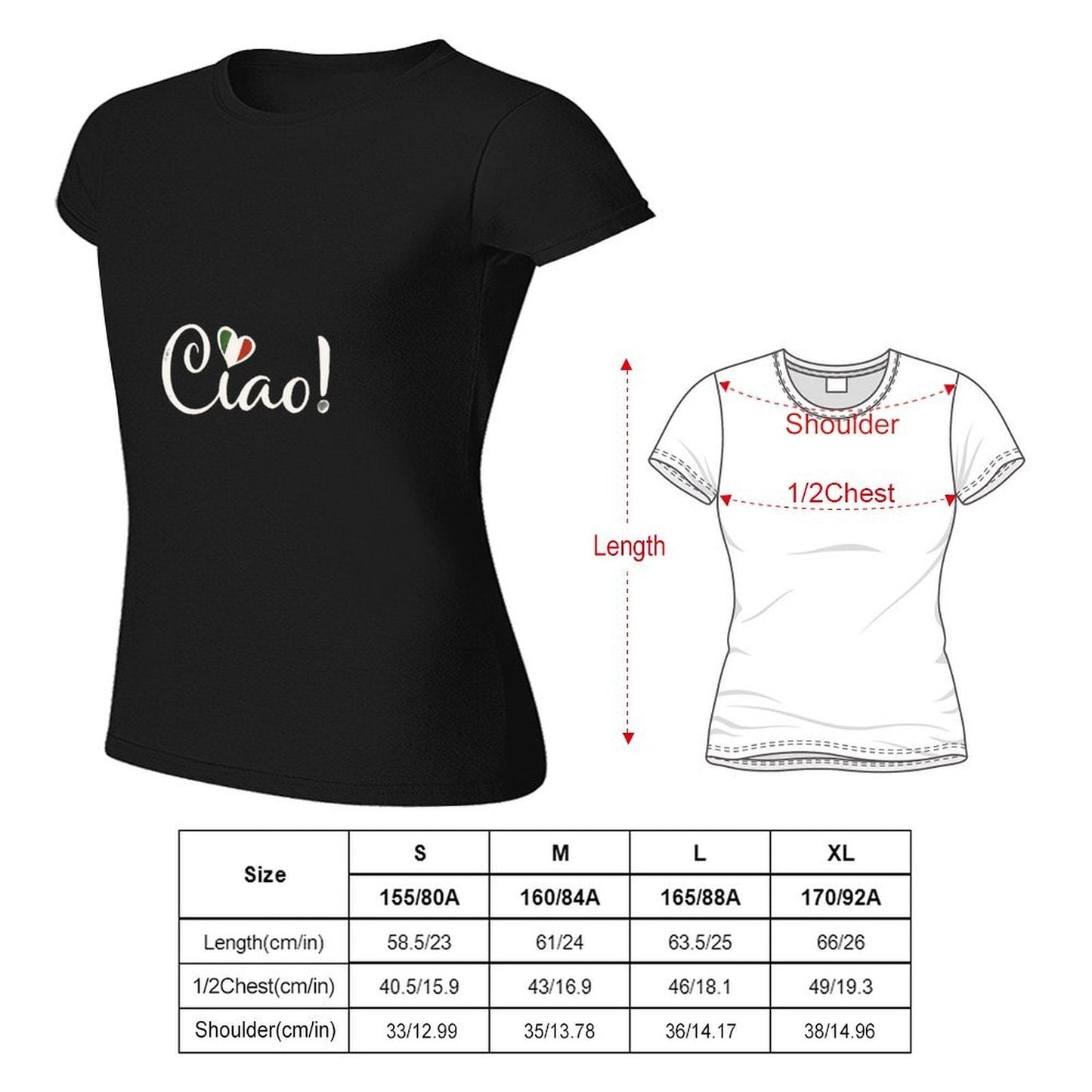 Gildan T-shirt Women Italian Greeting with Love - U1 Spring and Summer Round Neck Short - sleeved Tops Women's Casual Sports T-shirt - TrendyLookz