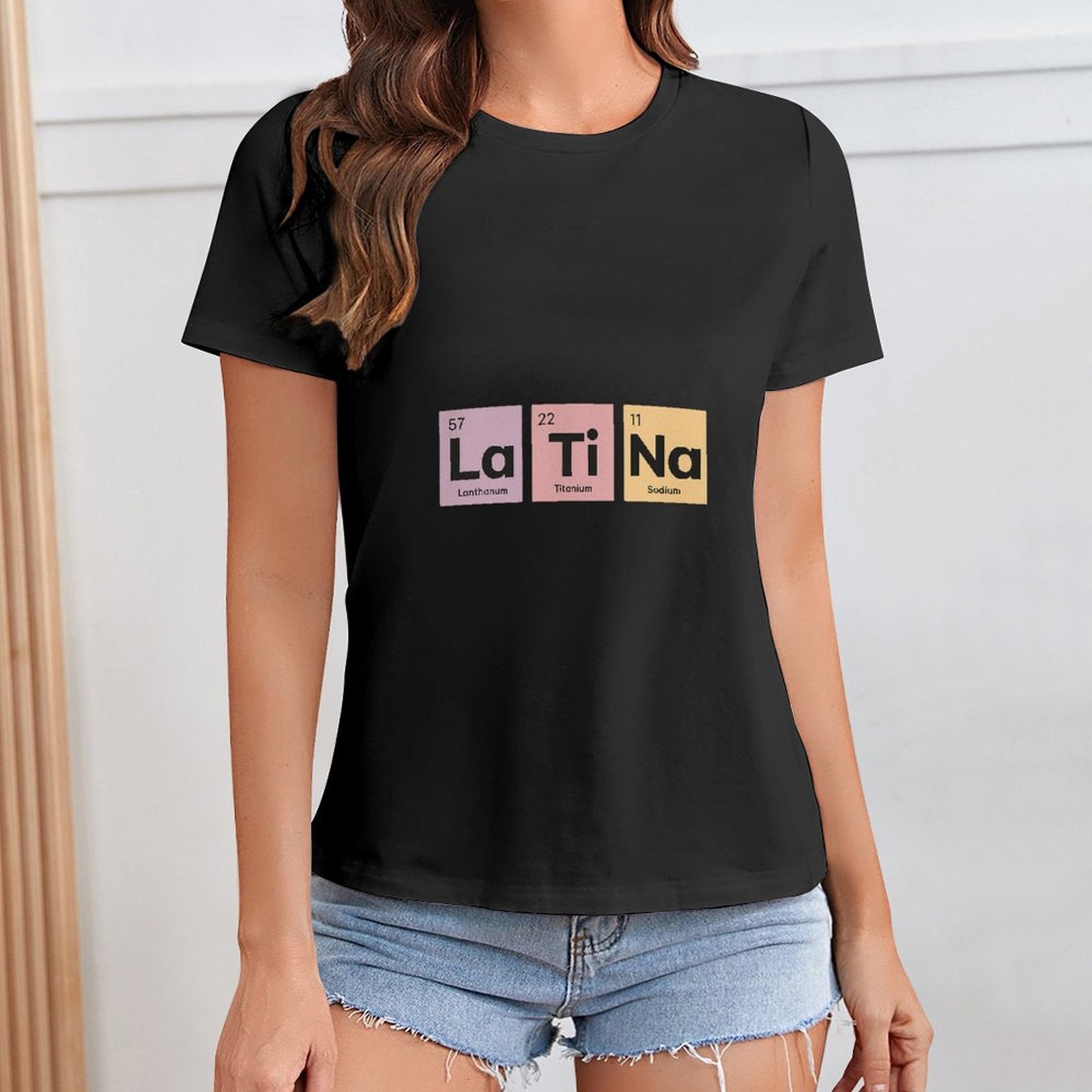 Gildan T-shirt Women Latina Essential Elements - U1 Spring and Summer Round Neck Short - sleeved Tops Women's Casual Sports T-shirt - TrendyLookz