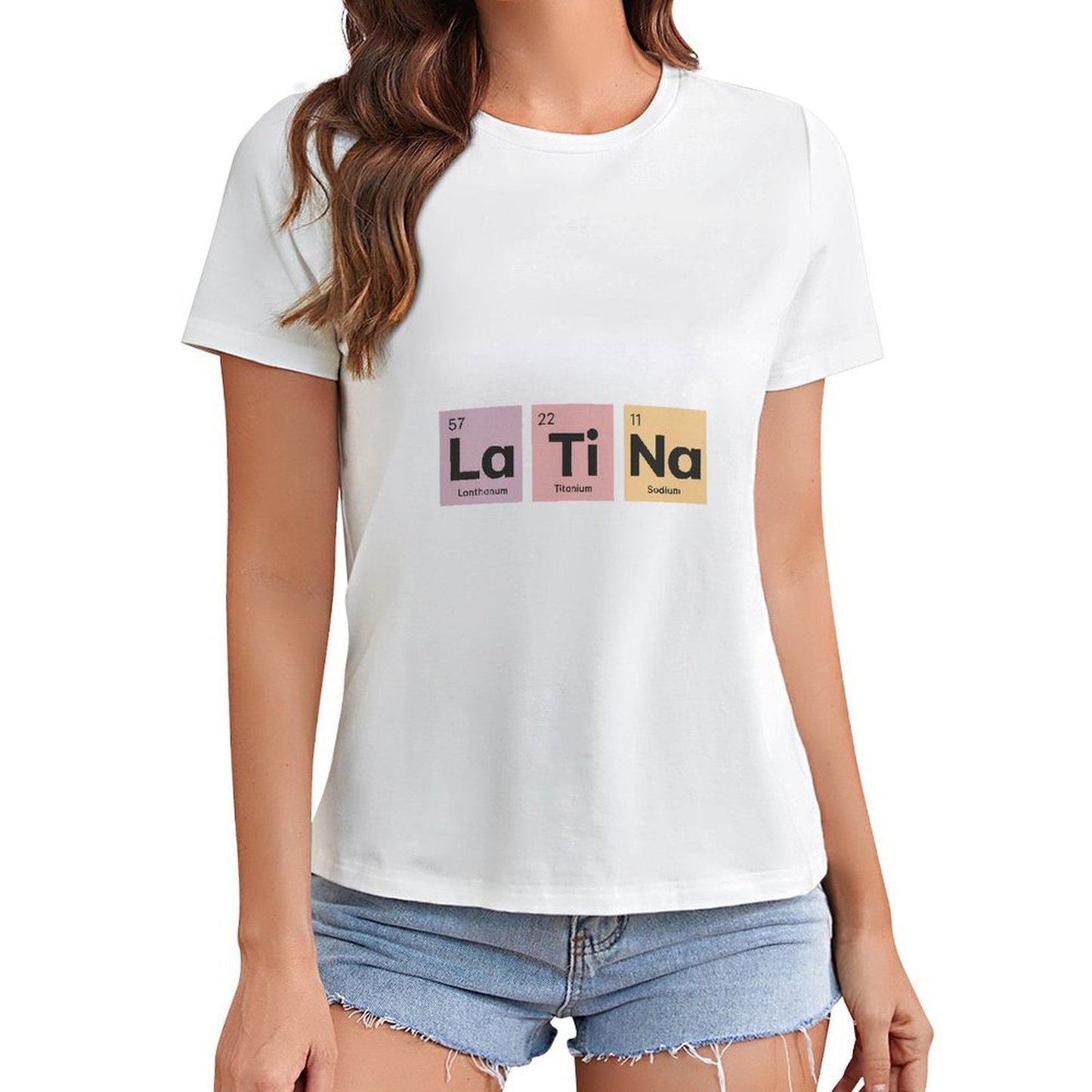 Gildan T-shirt Women Latina Essential Elements - U1 Spring and Summer Round Neck Short - sleeved Tops Women's Casual Sports T-shirt - TrendyLookz