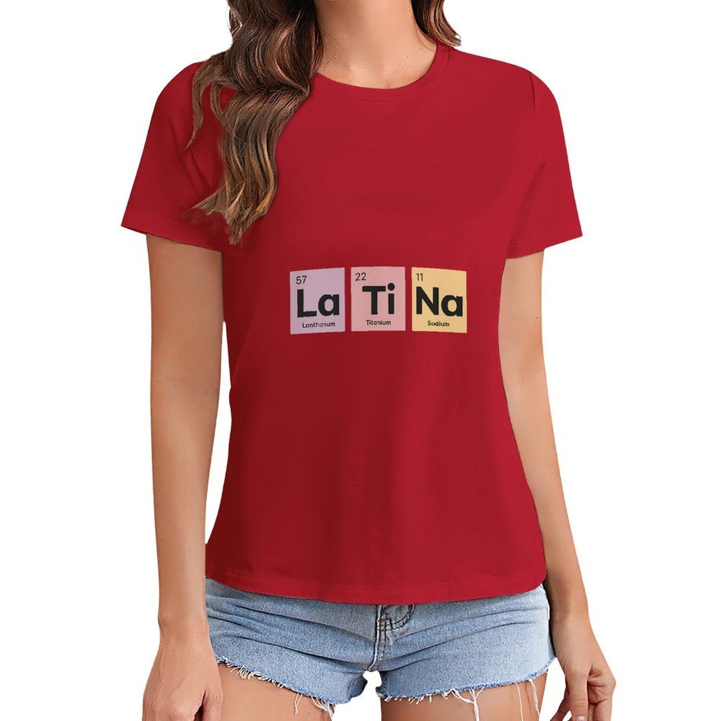 Gildan T-shirt Women Latina Essential Elements - U1 Spring and Summer Round Neck Short - sleeved Tops Women's Casual Sports T-shirt - TrendyLookz