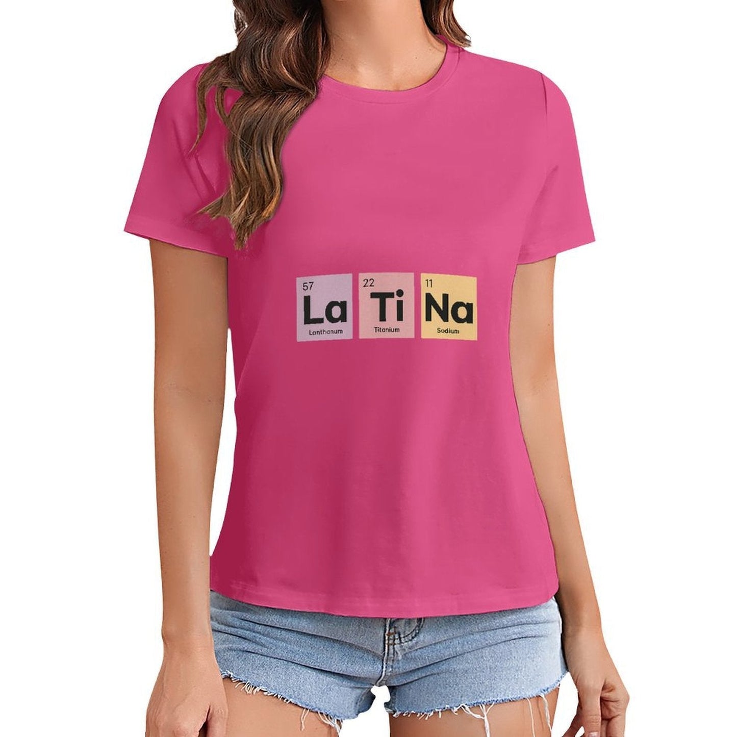 Gildan T-shirt Women Latina Essential Elements - U1 Spring and Summer Round Neck Short - sleeved Tops Women's Casual Sports T-shirt - TrendyLookz