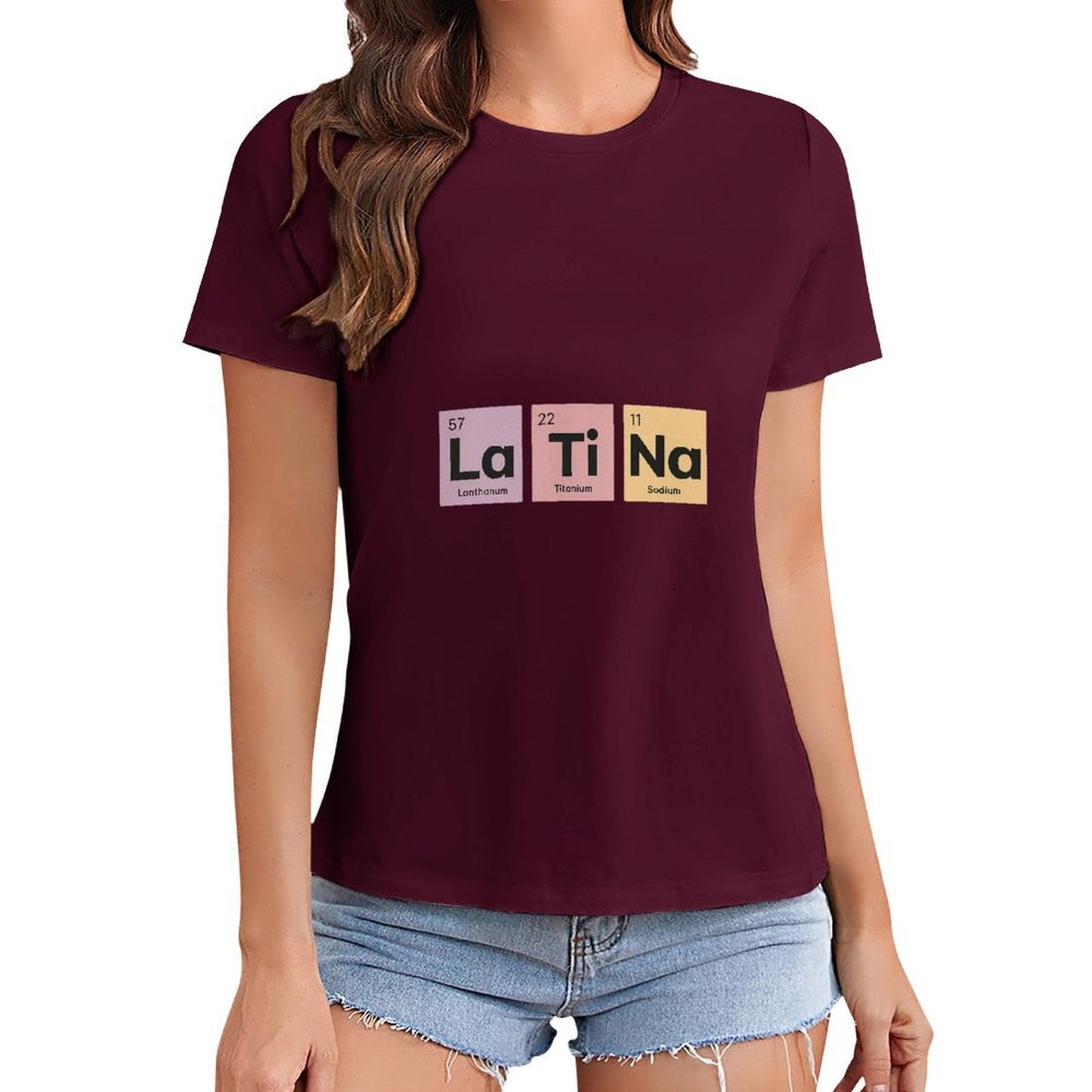 Gildan T-shirt Women Latina Essential Elements - U1 Spring and Summer Round Neck Short - sleeved Tops Women's Casual Sports T-shirt - TrendyLookz