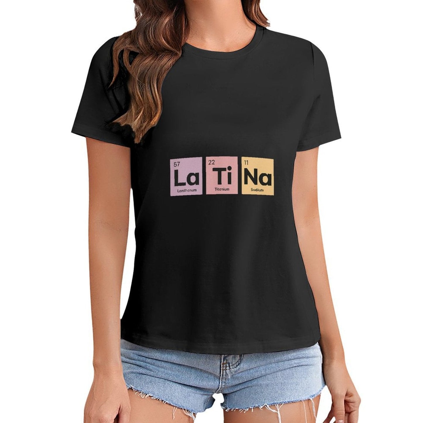 Gildan T-shirt Women Latina Essential Elements - U1 Spring and Summer Round Neck Short - sleeved Tops Women's Casual Sports T-shirt - TrendyLookz