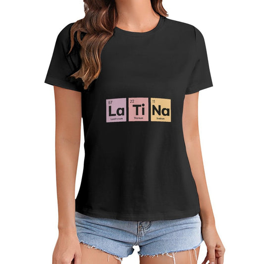 Gildan T-shirt Women Latina Essential Elements - U1 Spring and Summer Round Neck Short - sleeved Tops Women's Casual Sports T-shirt - TrendyLookz