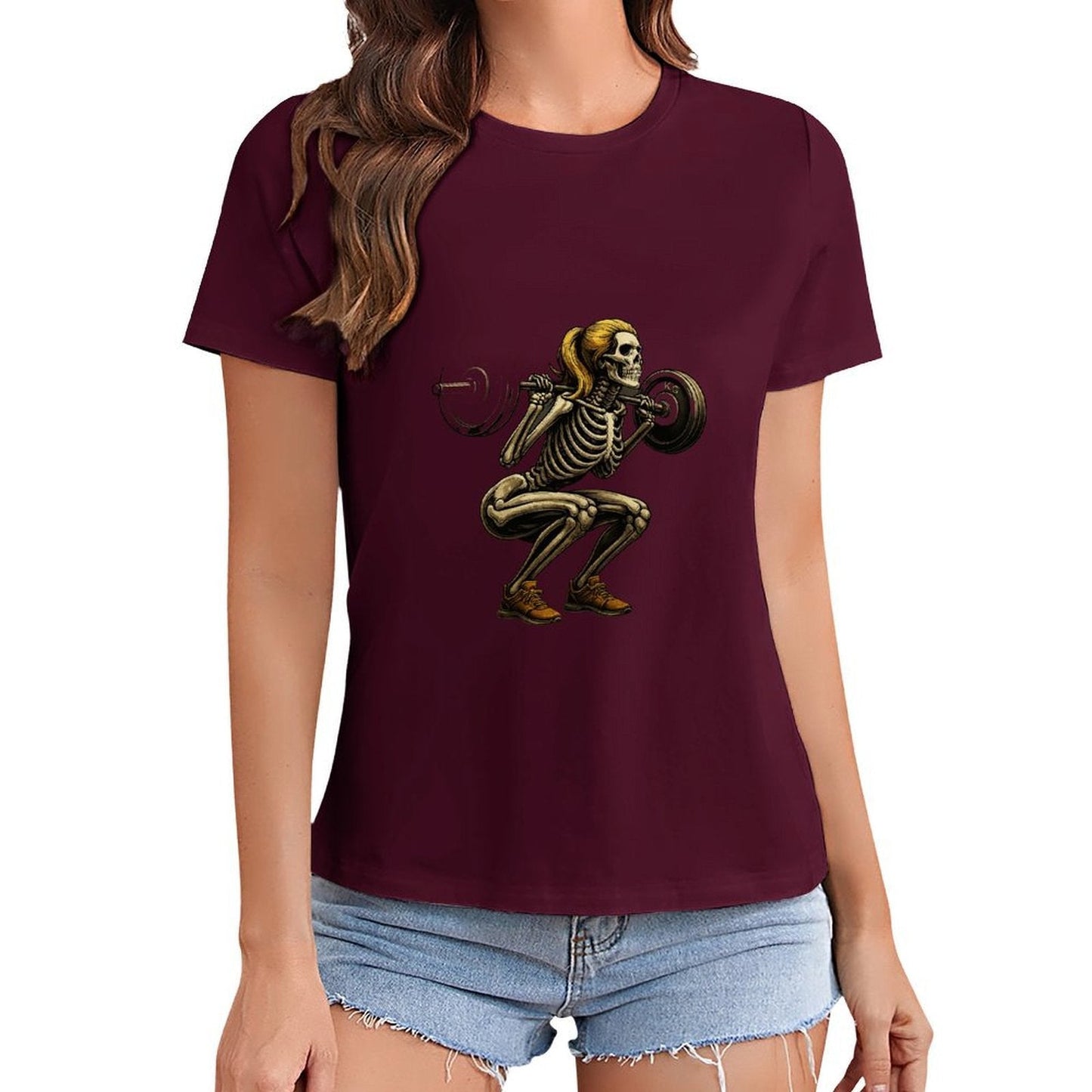 Gildan T-shirt Women Leg Day Never Dies - U1 Spring and Summer Round Neck Short - sleeved Tops Women's Casual Sports T-shirt - TrendyLookz