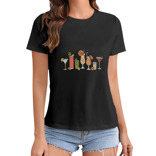 Gildan T-shirt Women Need Glasses At My Age Spring and Summer Round Neck Short - sleeved Tops Women's Casual Sports T-shirt - TrendyLookz