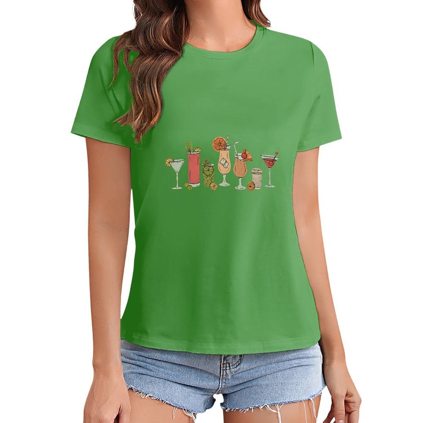 Gildan T-shirt Women Need Glasses At My Age Spring and Summer Round Neck Short - sleeved Tops Women's Casual Sports T-shirt - TrendyLookz