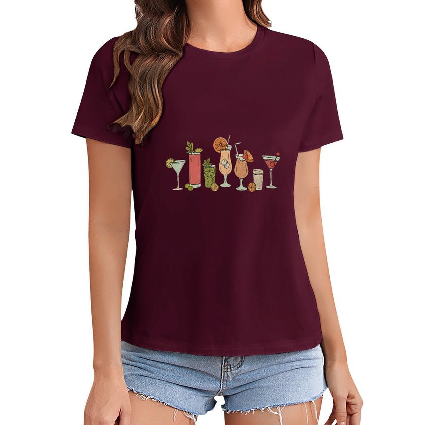 Gildan T-shirt Women Need Glasses At My Age Spring and Summer Round Neck Short - sleeved Tops Women's Casual Sports T-shirt - TrendyLookz