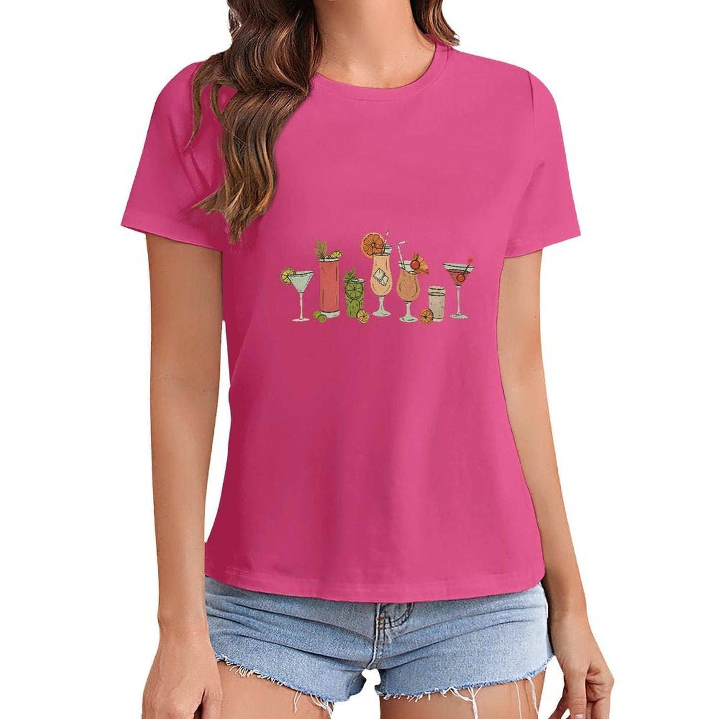 Gildan T-shirt Women Need Glasses At My Age Spring and Summer Round Neck Short - sleeved Tops Women's Casual Sports T-shirt - TrendyLookz