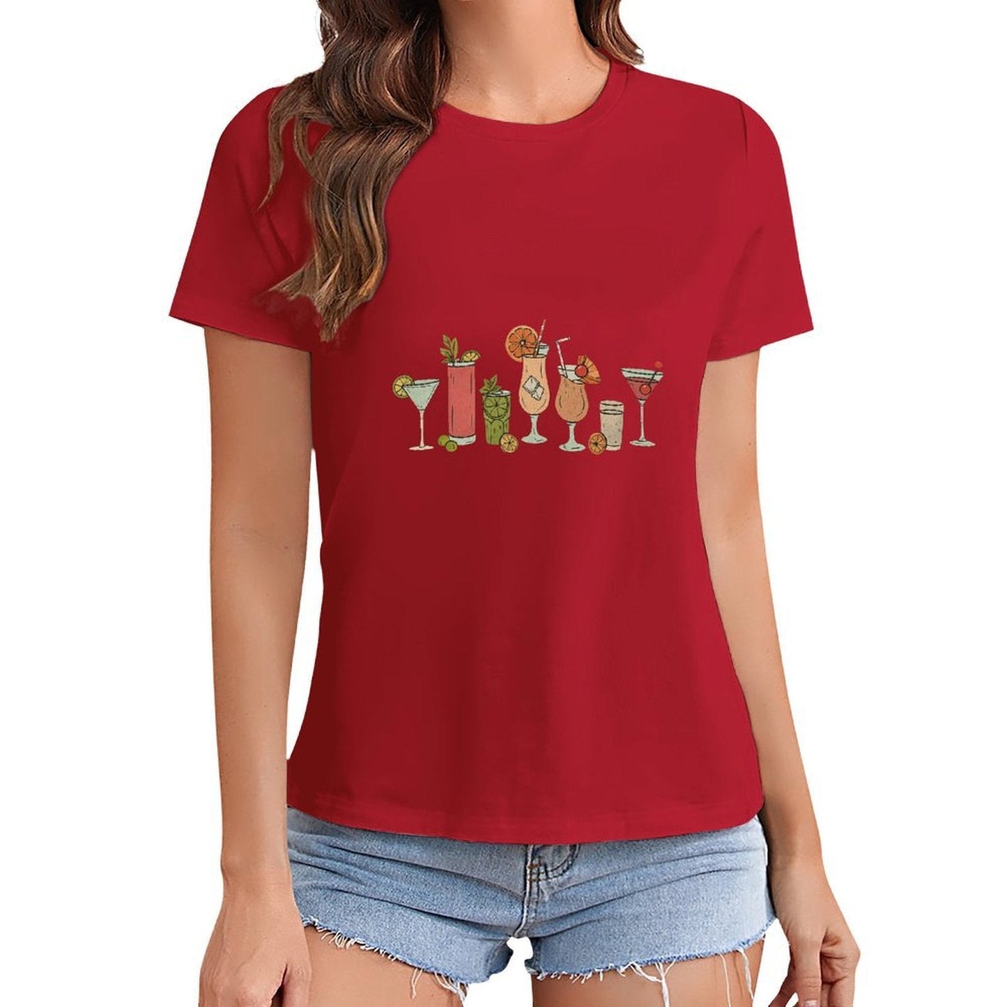 Gildan T-shirt Women Need Glasses At My Age Spring and Summer Round Neck Short - sleeved Tops Women's Casual Sports T-shirt - TrendyLookz