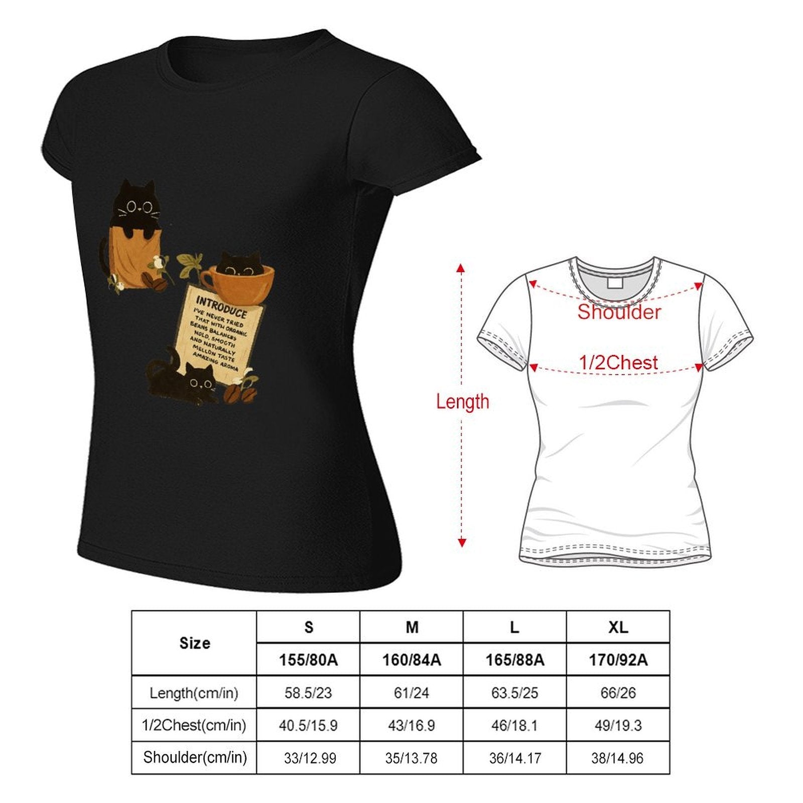 Gildan T-shirt Women Organic Coffee Cats Delight - U1 Spring and Summer Round Neck Short - sleeved Tops Women's Casual Sports T-shirt - TrendyLookz