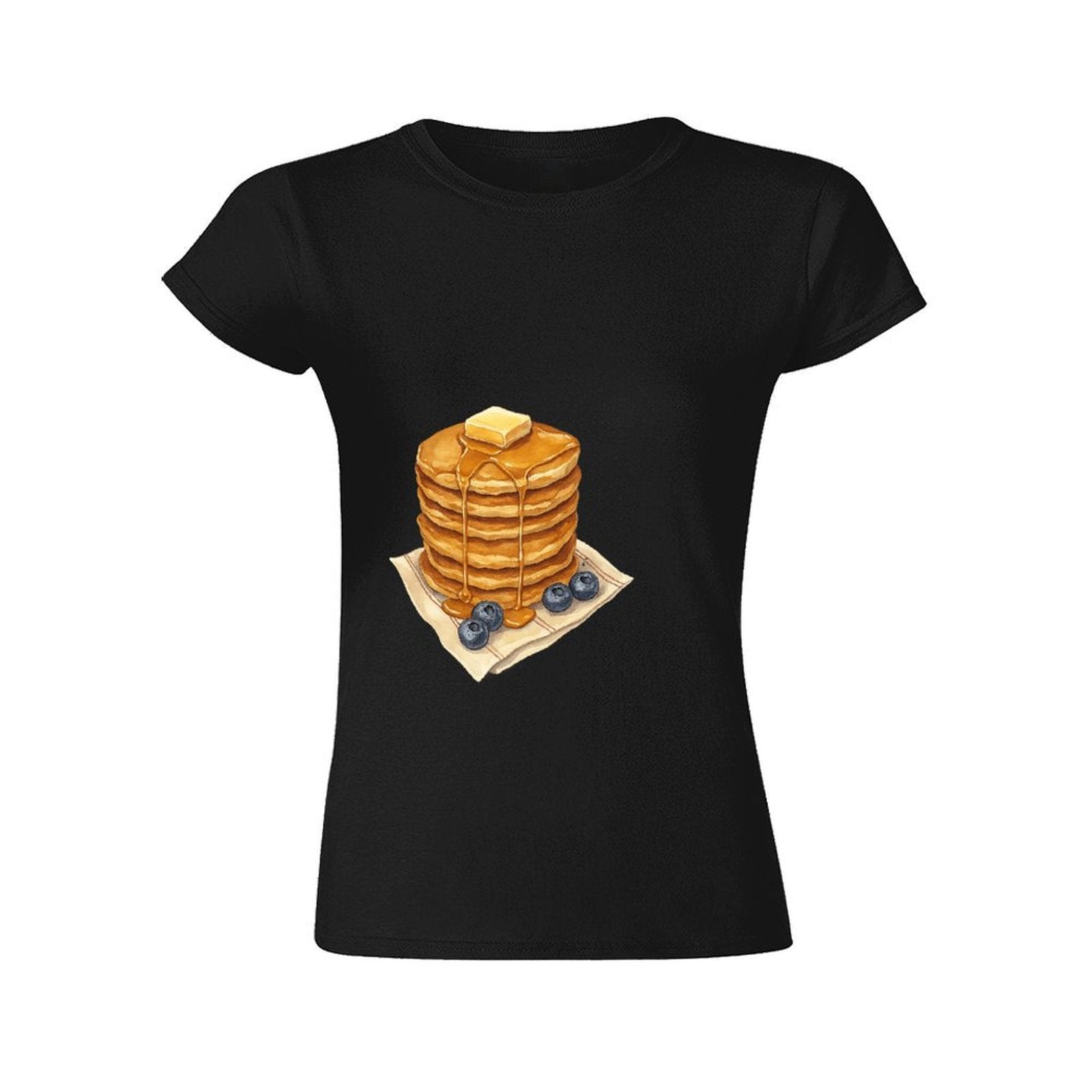 Gildan T-shirt Women Pancakes And Panic Offers Spring and Summer Round Neck Short - sleeved Tops Women's Casual Sports T-shirt - TrendyLookz