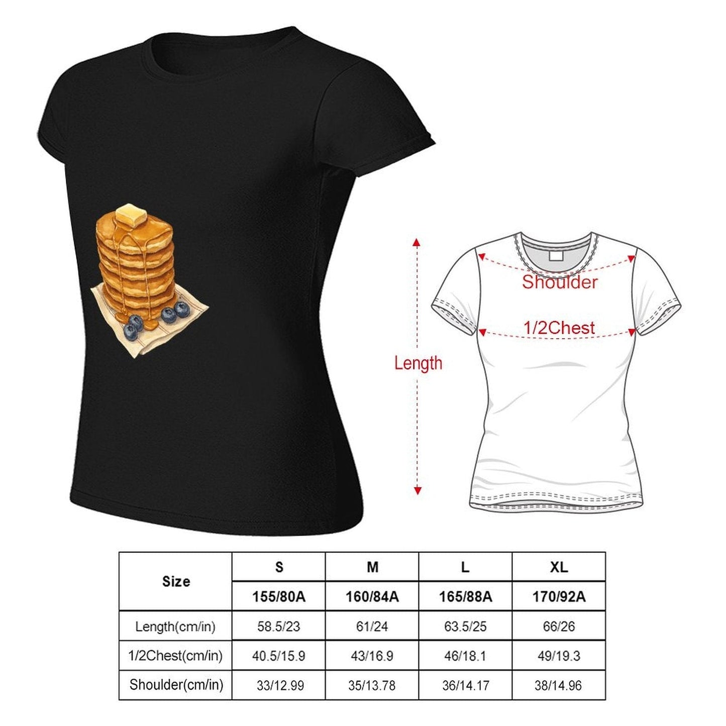 Gildan T-shirt Women Pancakes And Panic Offers Spring and Summer Round Neck Short - sleeved Tops Women's Casual Sports T-shirt - TrendyLookz