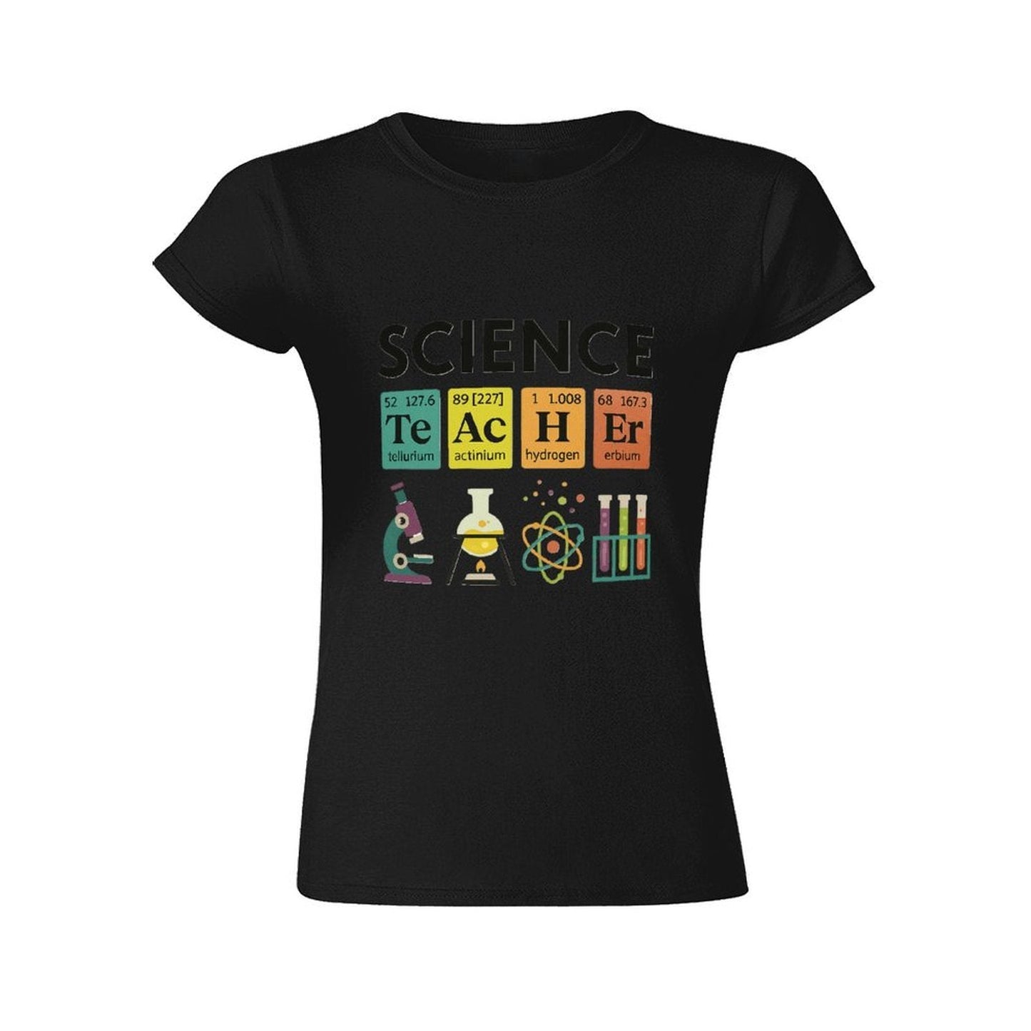Gildan T-shirt Women Periodic Table Science Teacher Spring and Summer Round Neck Short - sleeved Tops Women's Casual Sports T-shirt - TrendyLookz