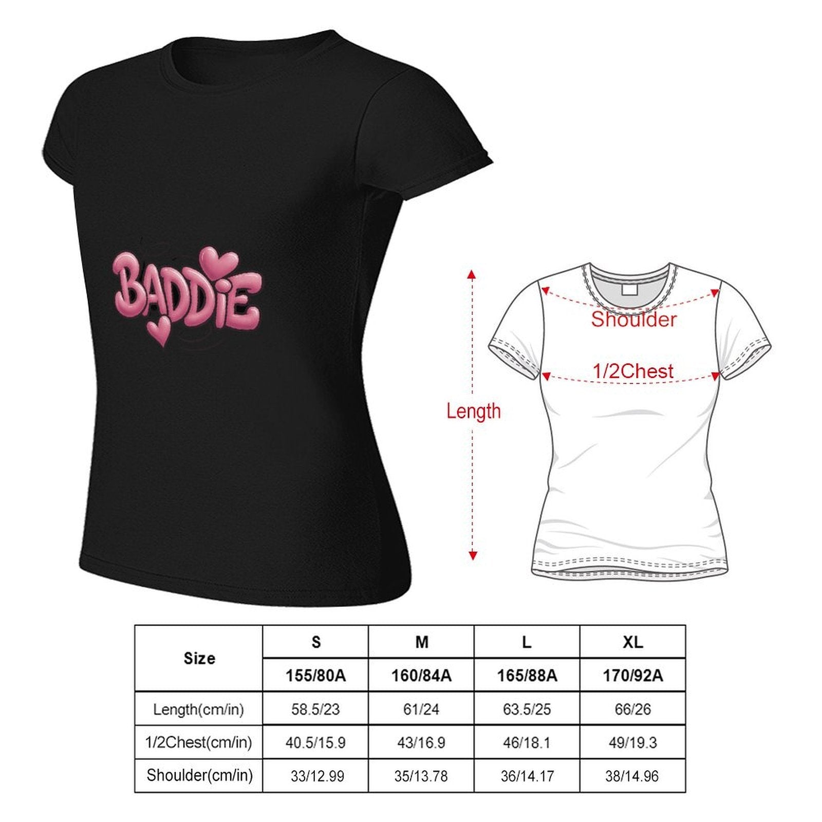 Gildan T-shirt Women Pink Baddie Graffiti Hearts - U1 Spring and Summer Round Neck Short - sleeved Tops Women's Casual Sports T-shirt - TrendyLookz