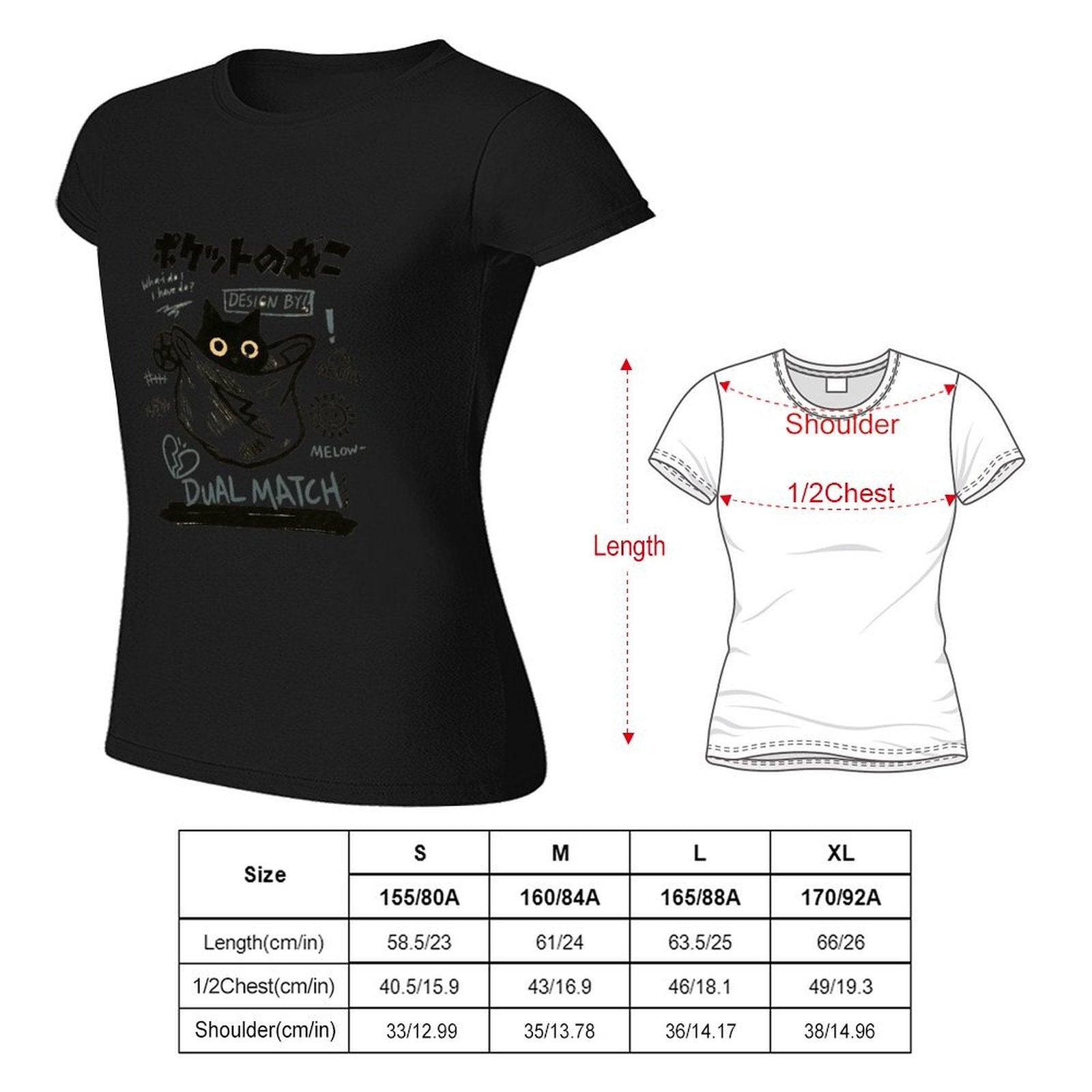 Gildan T-shirt Women Pocket Cat Genius Design - U1 Spring and Summer Round Neck Short - sleeved Tops Women's Casual Sports T-shirt - TrendyLookz
