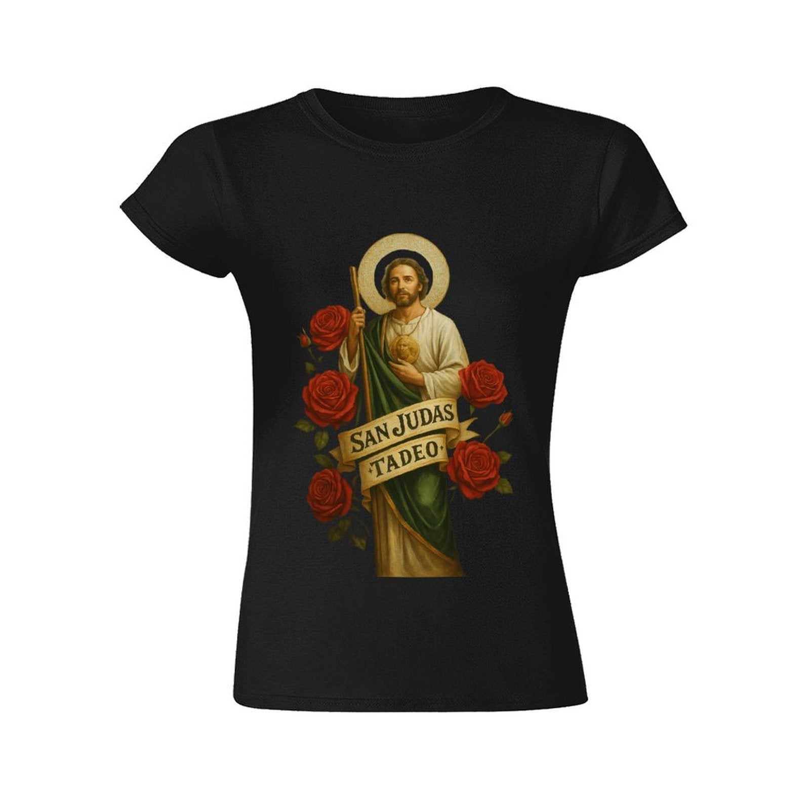 Gildan T-shirt Women Saint Jude Thaddeus Iconography Spring and Summer Round Neck Short - sleeved Tops Women's Casual Sports T-shirt - TrendyLookz