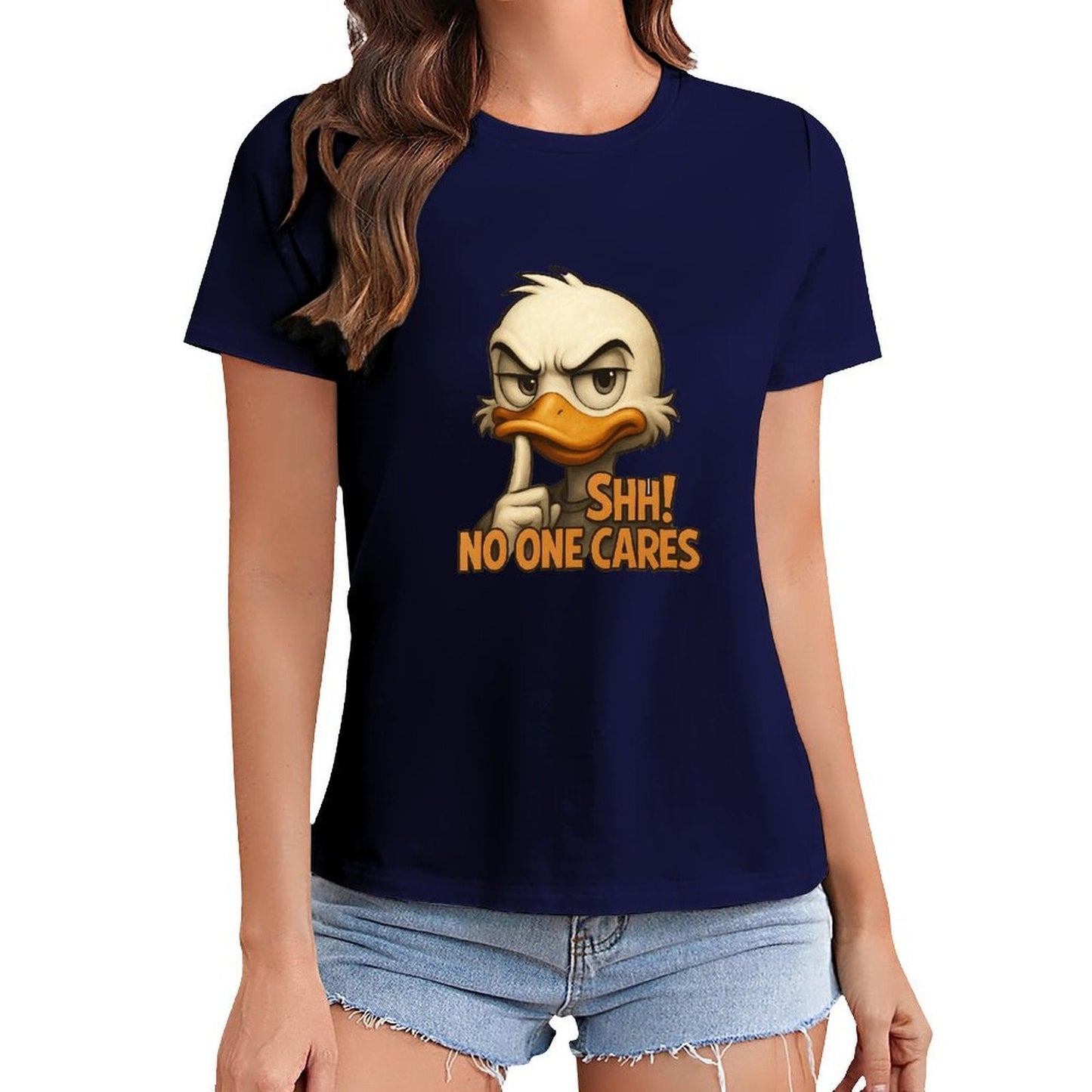 Gildan T-shirt Women Silent Duck Warning - U1 Spring and Summer Round Neck Short - sleeved Tops Women's Casual Sports T-shirt - TrendyLookz