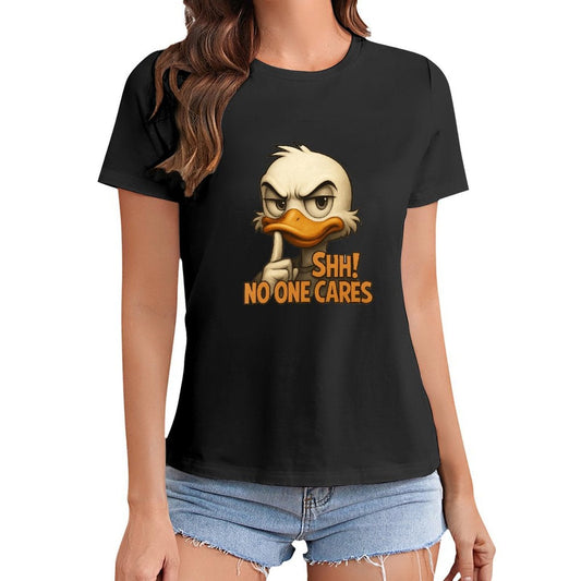 Gildan T-shirt Women Silent Duck Warning - U1 Spring and Summer Round Neck Short - sleeved Tops Women's Casual Sports T-shirt - TrendyLookz