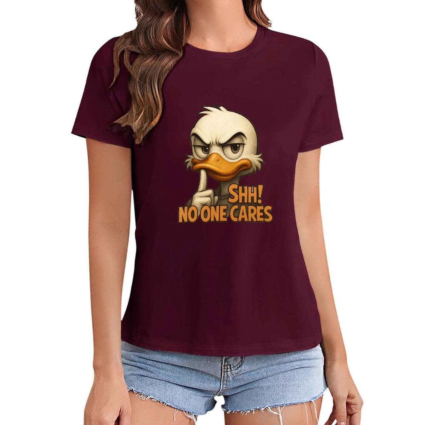 Gildan T-shirt Women Silent Duck Warning - U1 Spring and Summer Round Neck Short - sleeved Tops Women's Casual Sports T-shirt - TrendyLookz
