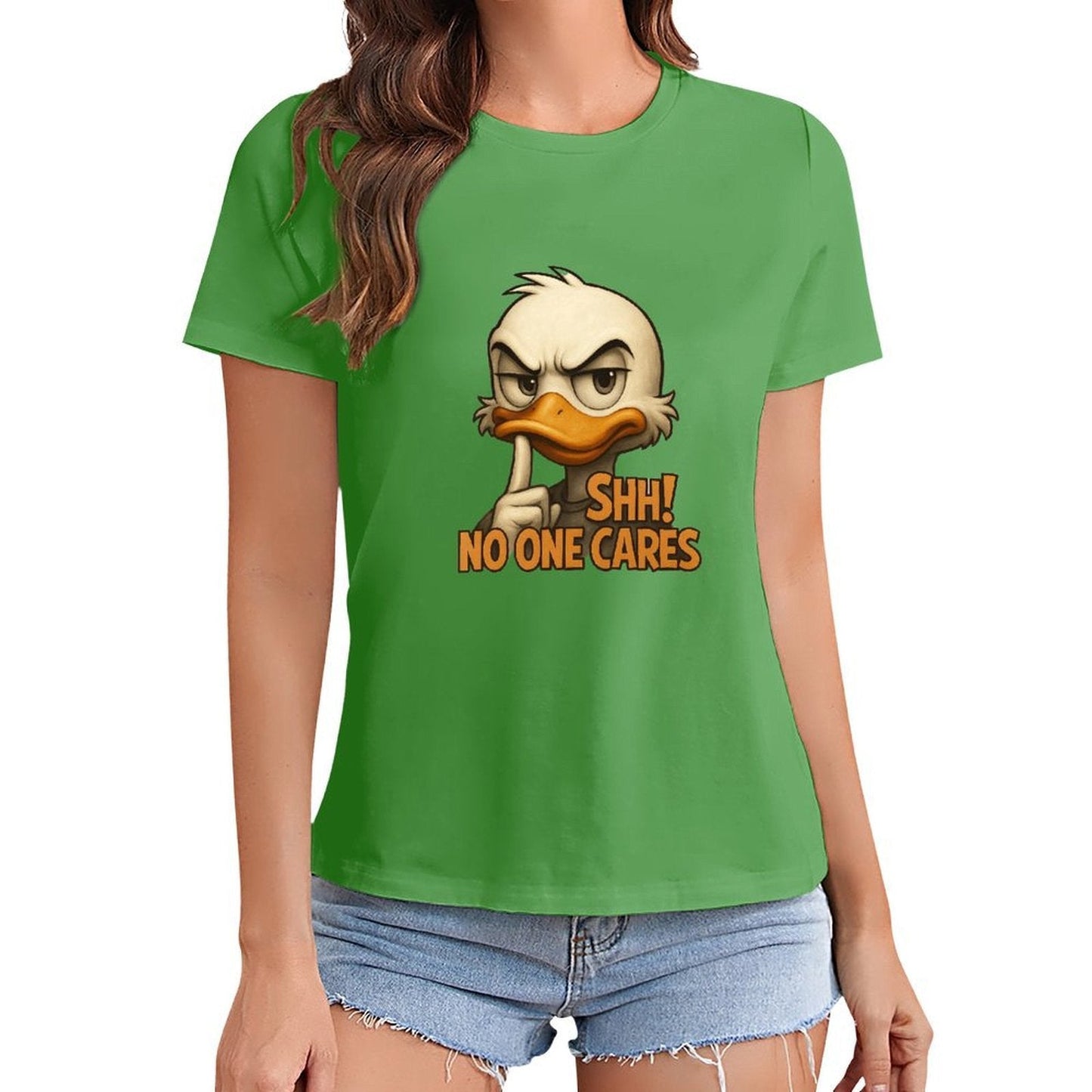 Gildan T-shirt Women Silent Duck Warning - U1 Spring and Summer Round Neck Short - sleeved Tops Women's Casual Sports T-shirt - TrendyLookz