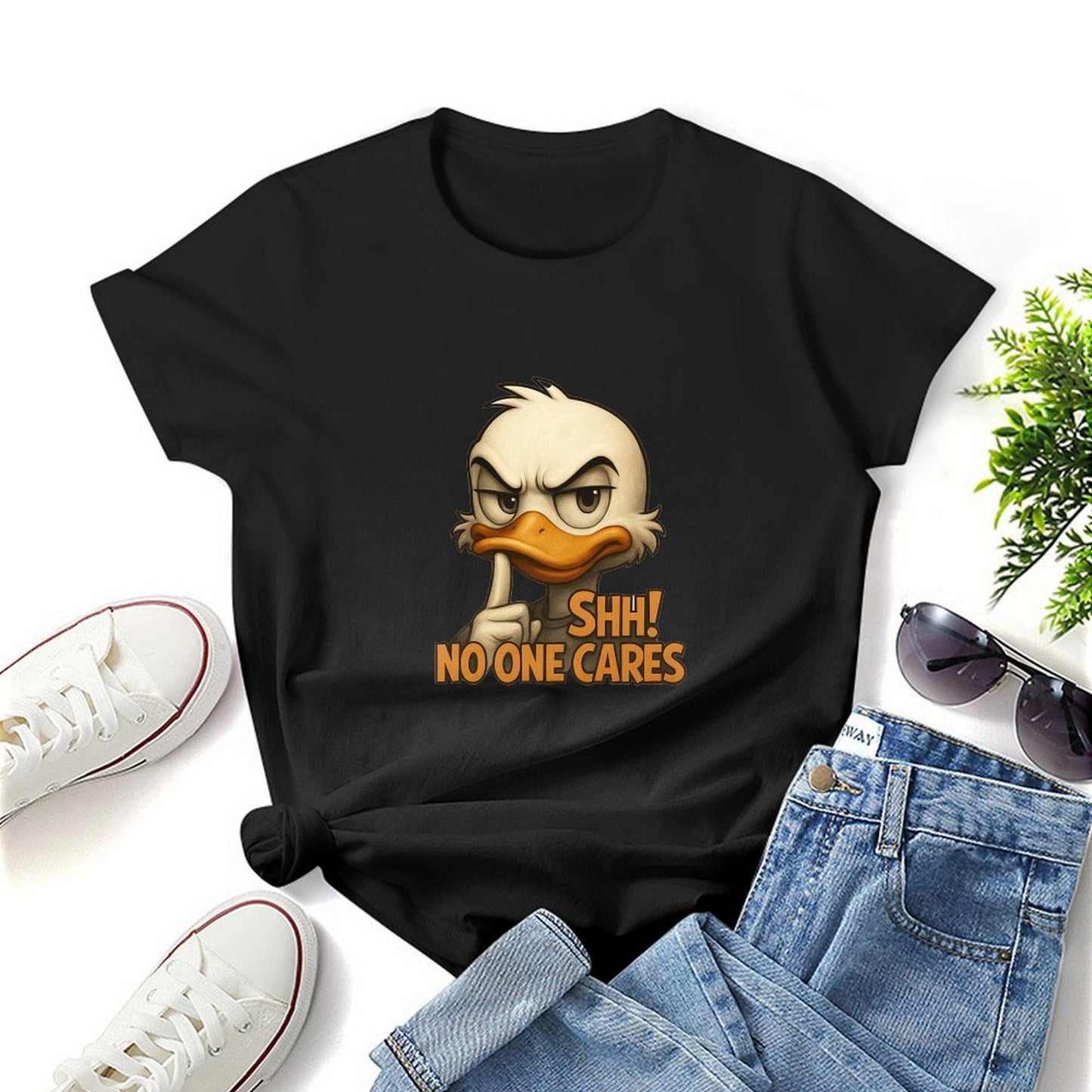 Gildan T-shirt Women Silent Duck Warning - U1 Spring and Summer Round Neck Short - sleeved Tops Women's Casual Sports T-shirt - TrendyLookz