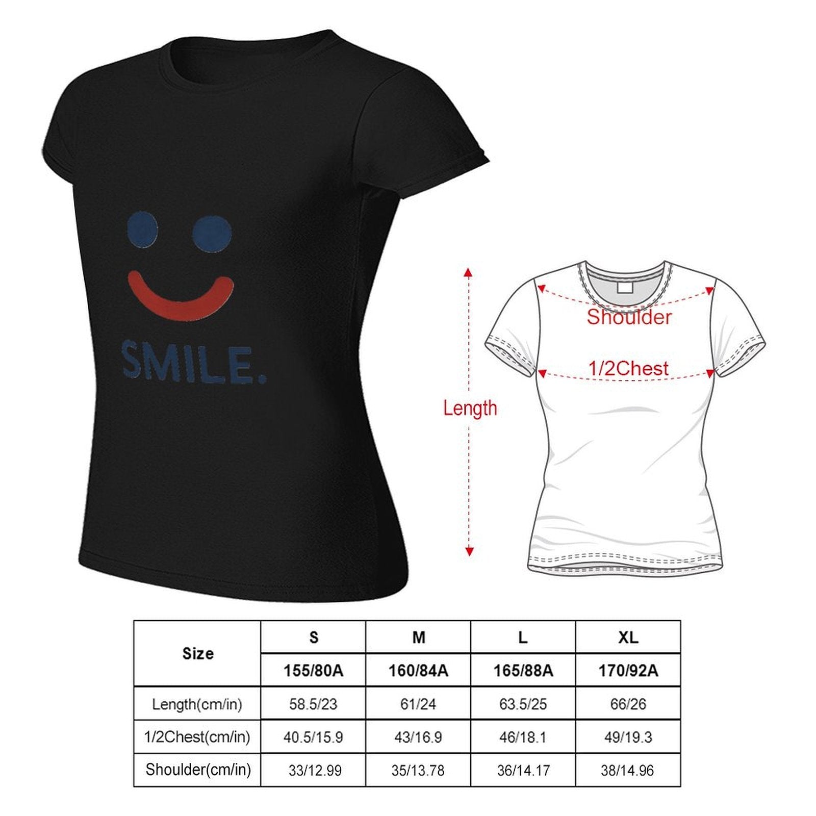 Gildan T-shirt Women Simple Smile Reminder Spring and Summer Round Neck Short - sleeved Tops Women's Casual Sports T-shirt - TrendyLookz