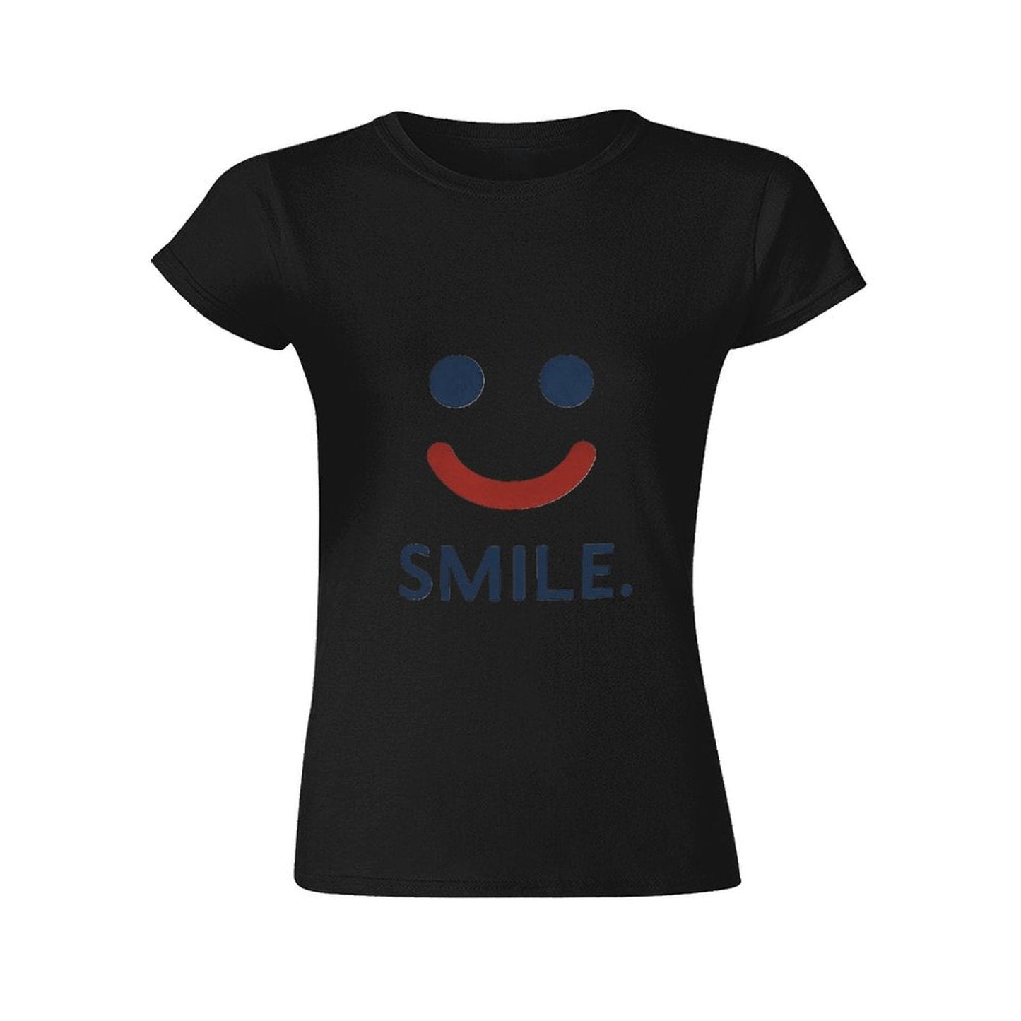 Gildan T-shirt Women Simple Smile Reminder Spring and Summer Round Neck Short - sleeved Tops Women's Casual Sports T-shirt - TrendyLookz
